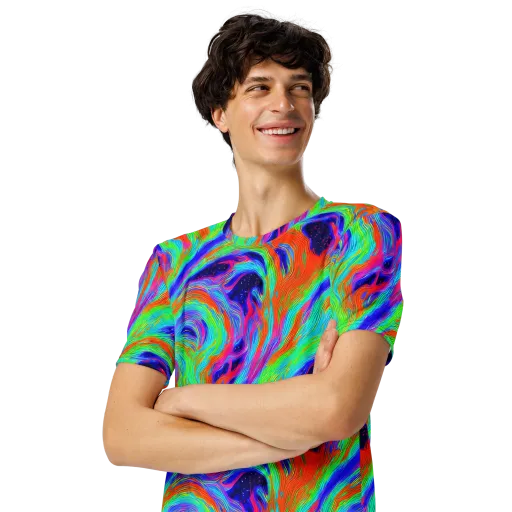 Rainbow Maelstrom on a Men's Crew Neck T-Shirt