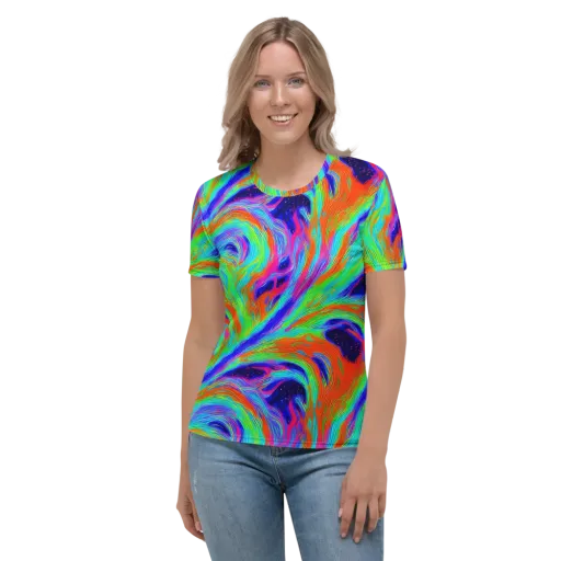 Rainbow Maelstrom on a Women's Crew Neck T-Shirt