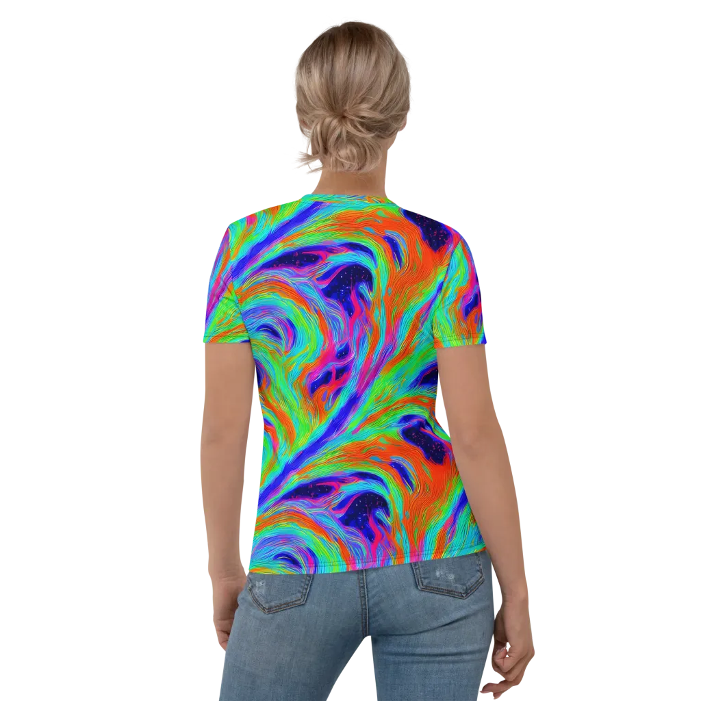 Rainbow Maelstrom on Women's Crew Neck T-Shirt — Back