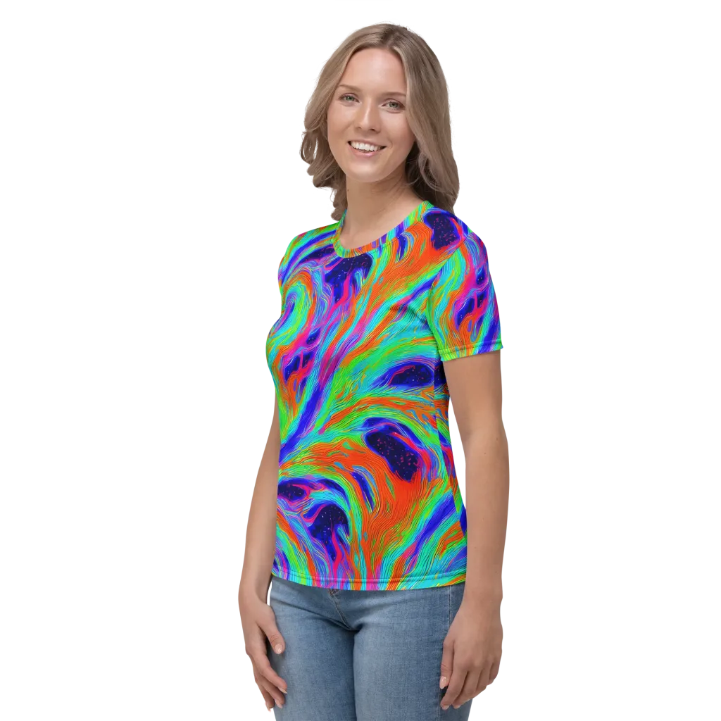 Rainbow Maelstrom on Women's Crew Neck T-Shirt — Left