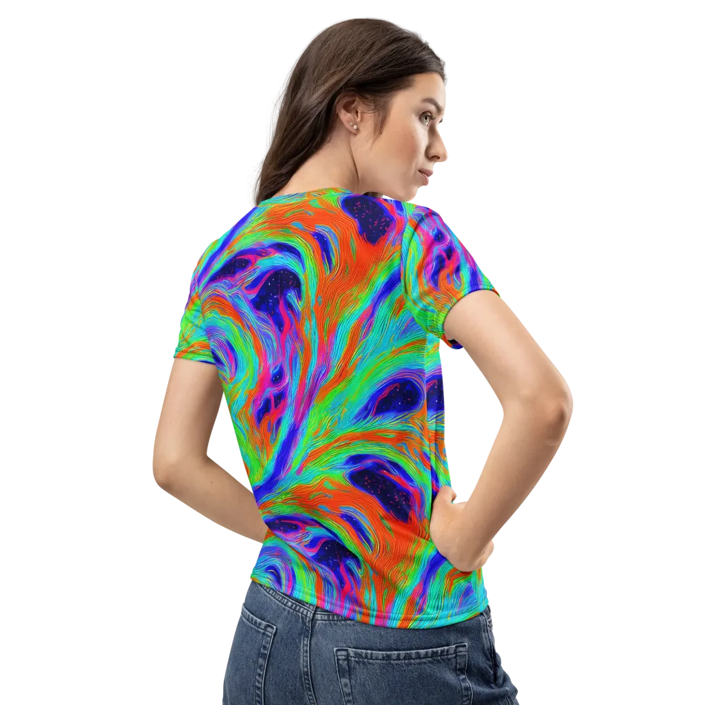 Rainbow Maelstrom on Women's Crew Neck T-Shirt — Back