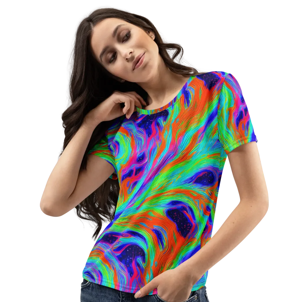 Rainbow Maelstrom on Women's Crew Neck T-Shirt — Left Front