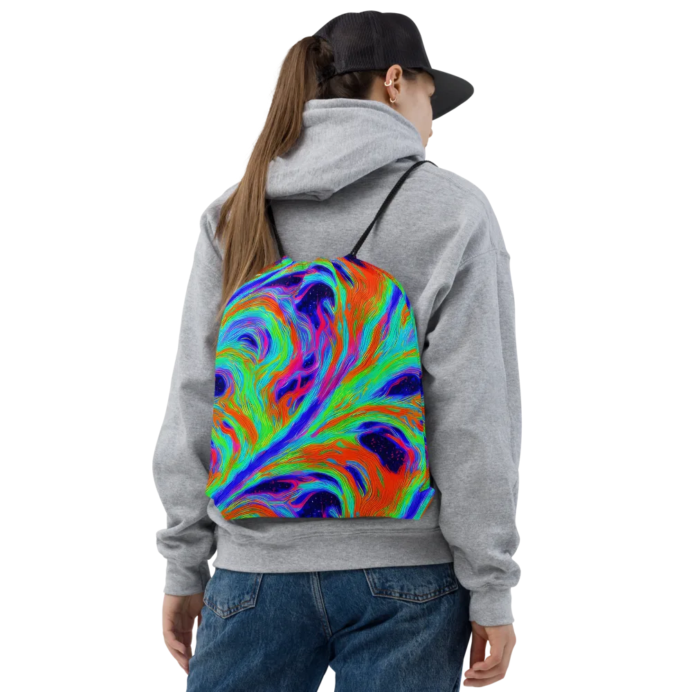 Rainbow Maelstrom on Drawstring Bag — Front