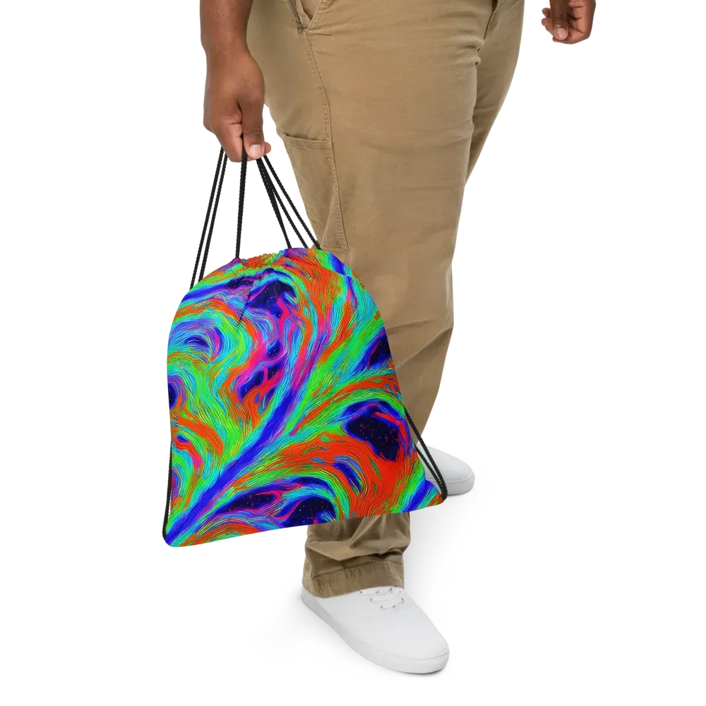 Rainbow Maelstrom on Drawstring Bag — Front