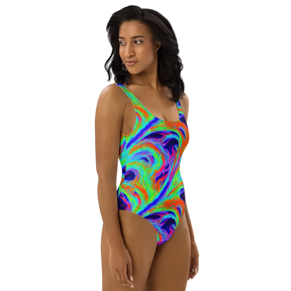 Rainbow Maelstrom on One-Piece Swimsuit — Right