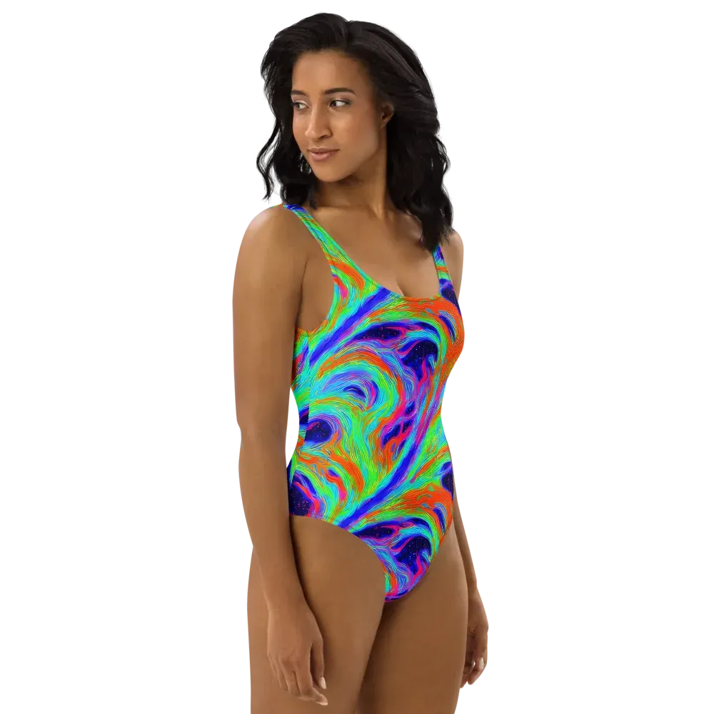 Rainbow Maelstrom on One-Piece Swimsuit — Right