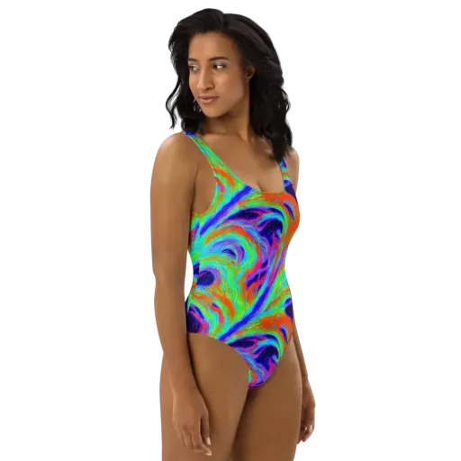 Rainbow Maelstrom on a One-Piece Swimsuit