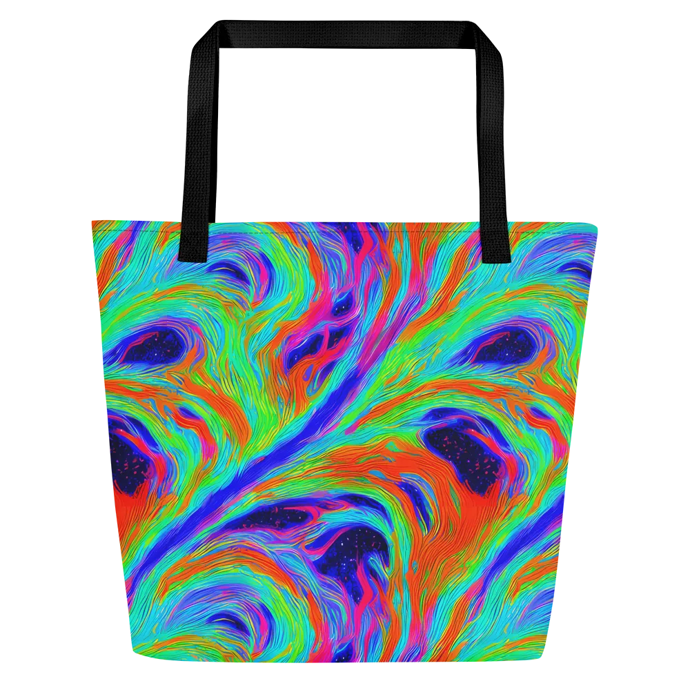 Rainbow Maelstrom on Large Tote Bag W/ Pocket — Front