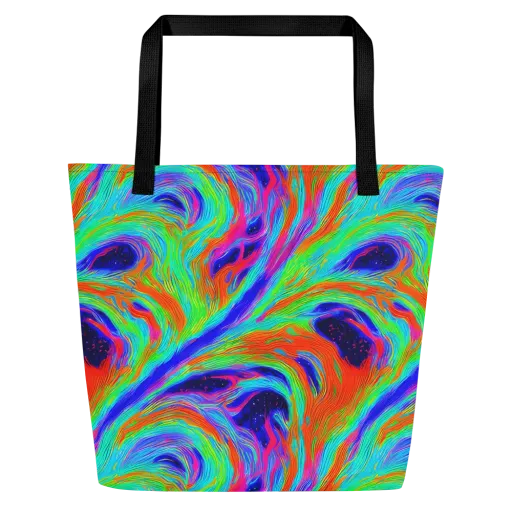 Rainbow Maelstrom on a Large Tote Bag W/ Pocket