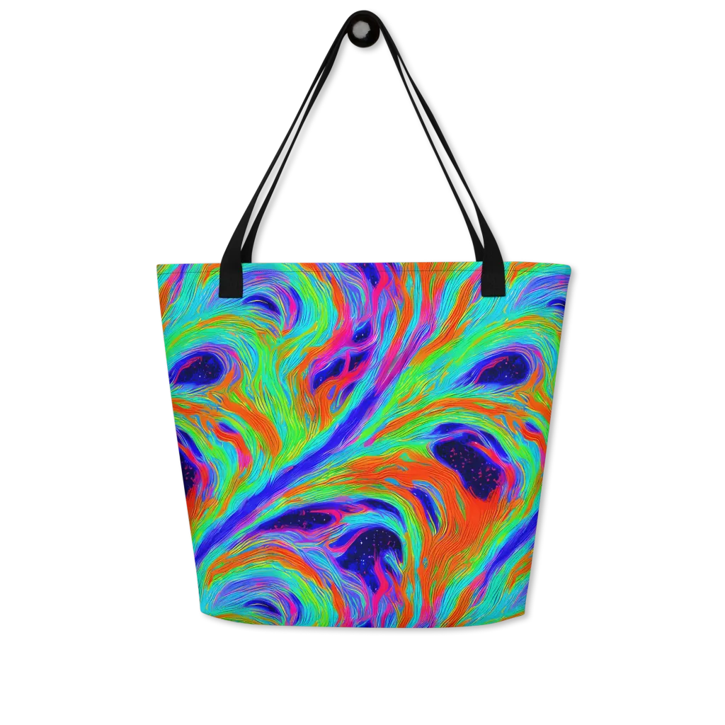Rainbow Maelstrom on Large Tote Bag W/ Pocket — Front