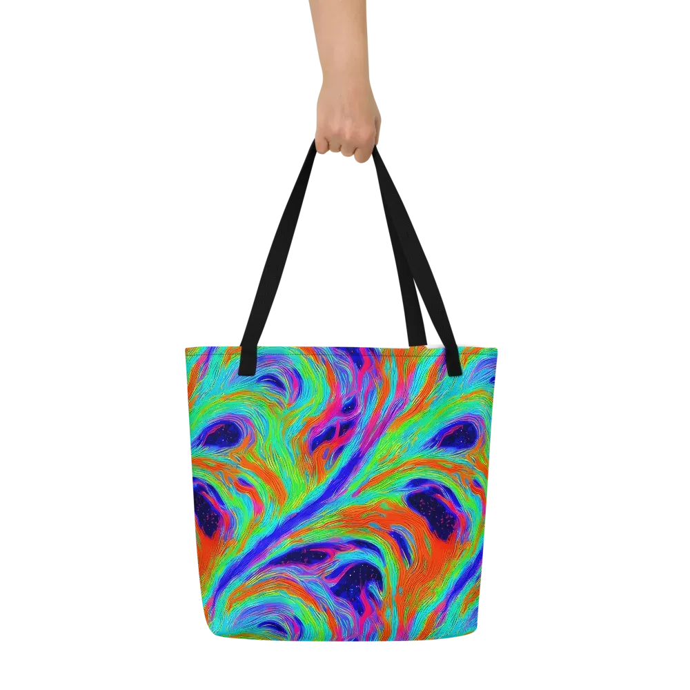 Rainbow Maelstrom on Large Tote Bag W/ Pocket — Front