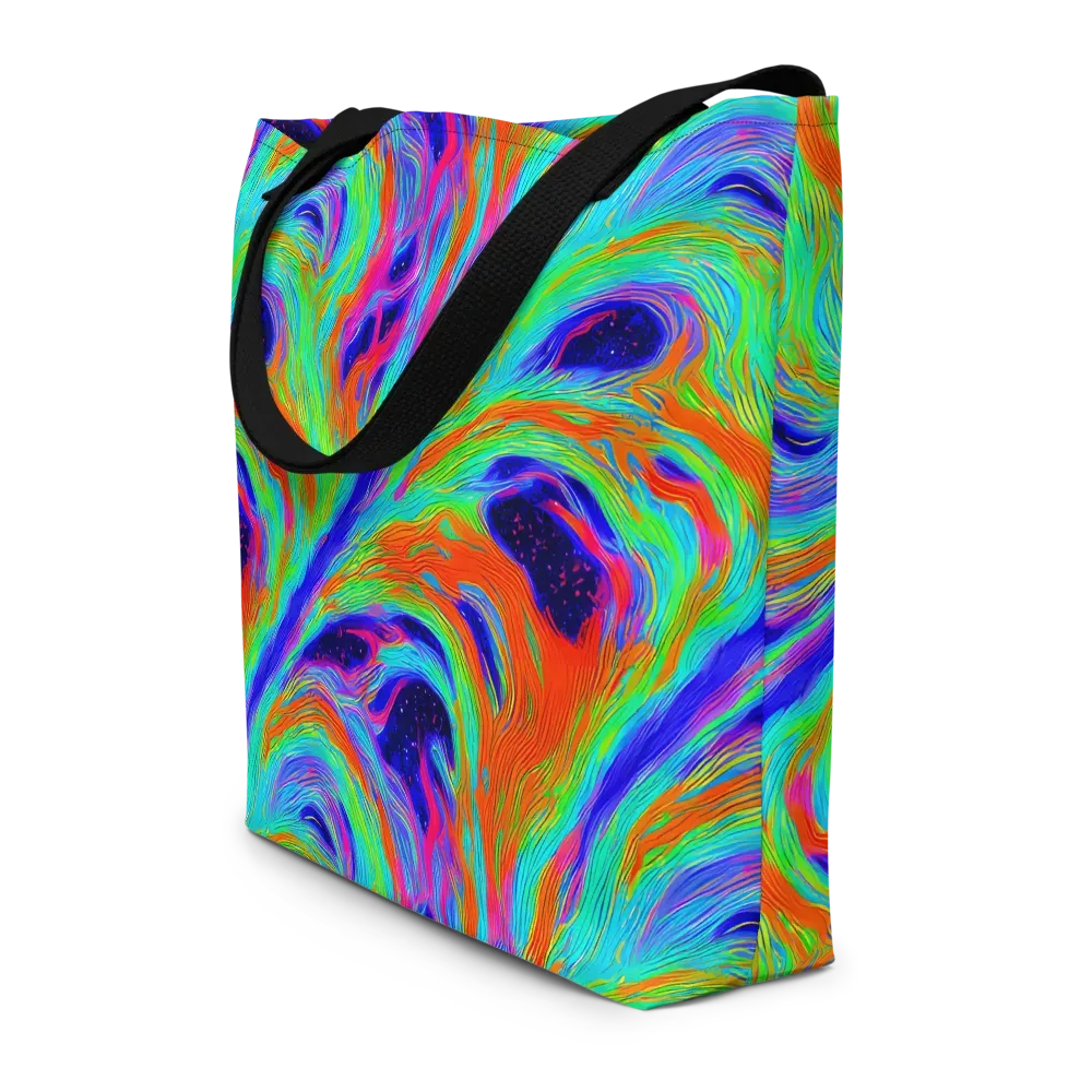 Rainbow Maelstrom on Large Tote Bag W/ Pocket — Front