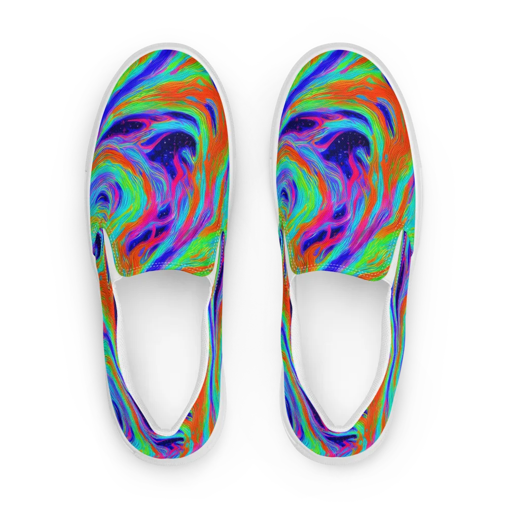 Rainbow Maelstrom on Women's Slip-On Canvas Shoes — Front