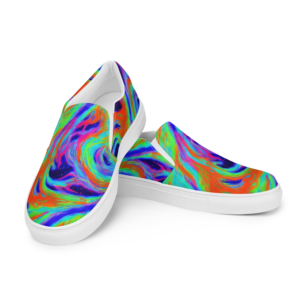 Rainbow Maelstrom on Women's Slip-On Canvas Shoes — Left Front