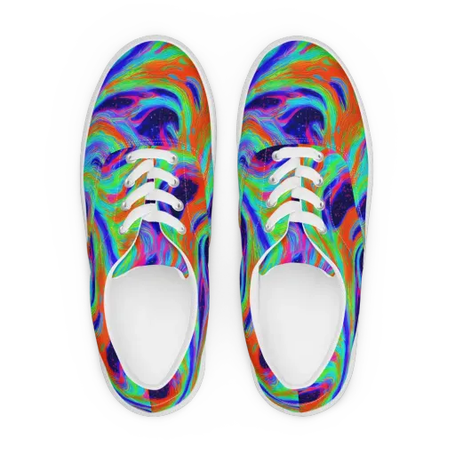 Rainbow Maelstrom on a Men's Lace-Up Canvas Shoes