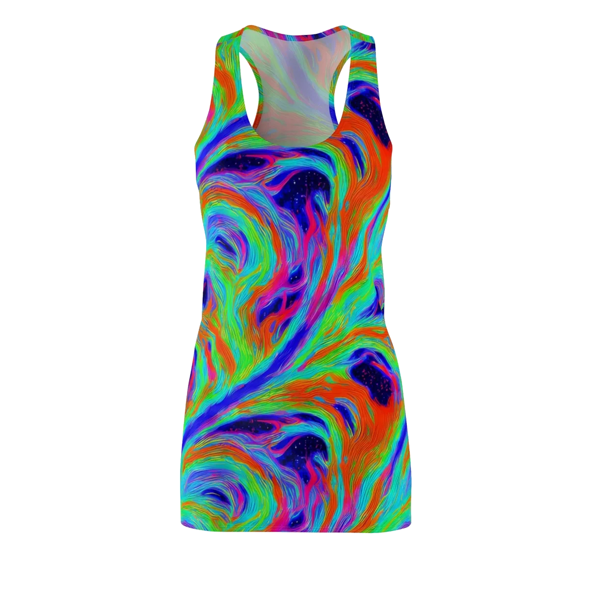 Rainbow Maelstrom on Racerback Dress — Front