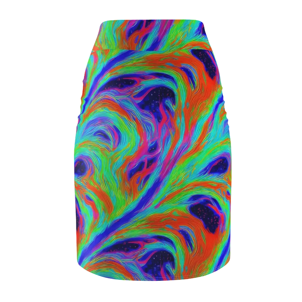 Rainbow Maelstrom on Pencil Skirt — Back