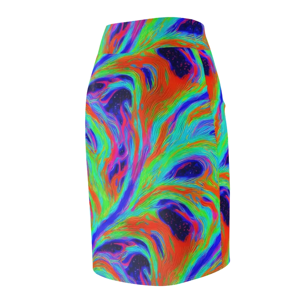 Rainbow Maelstrom on Pencil Skirt — Back Side