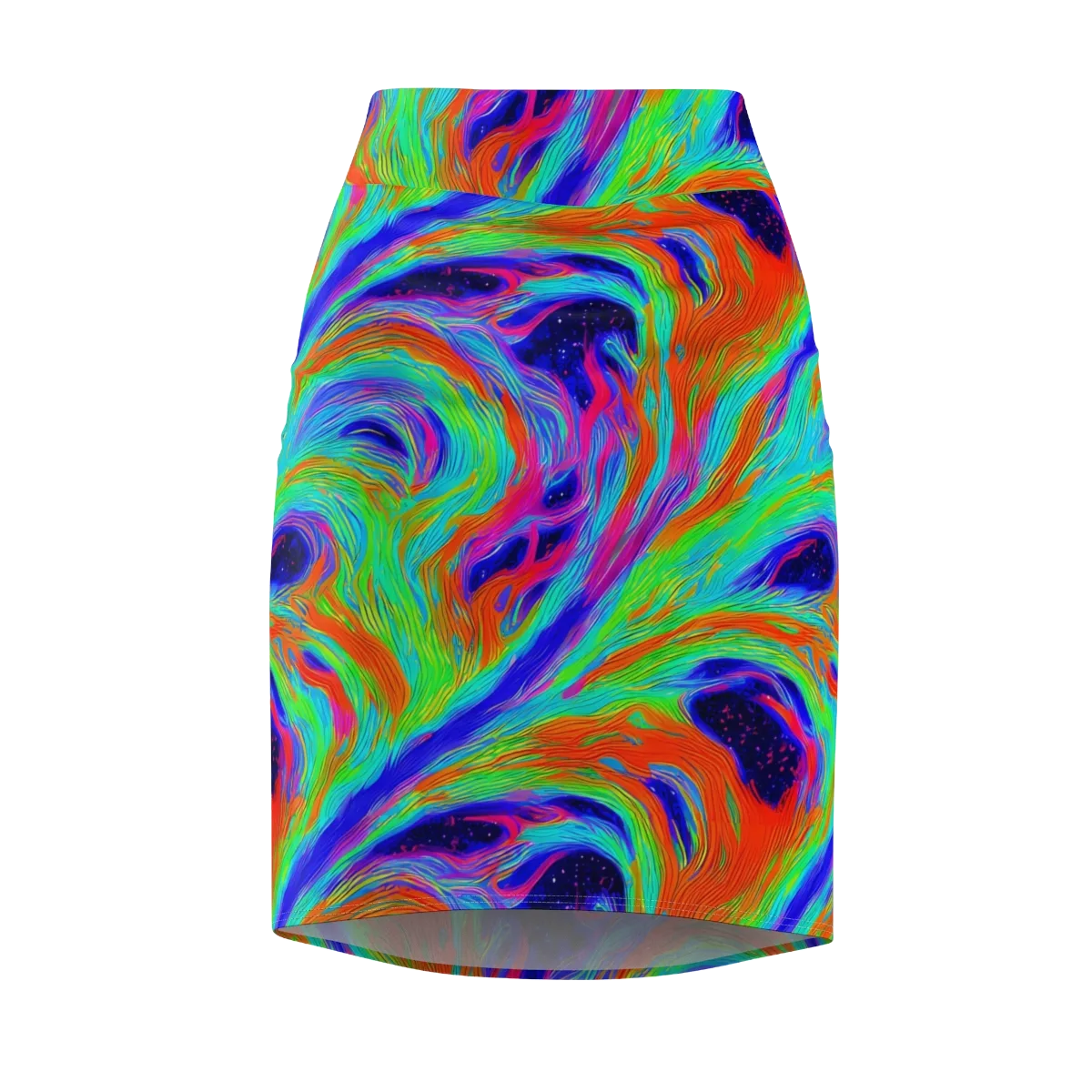 Rainbow Maelstrom on Pencil Skirt — Front