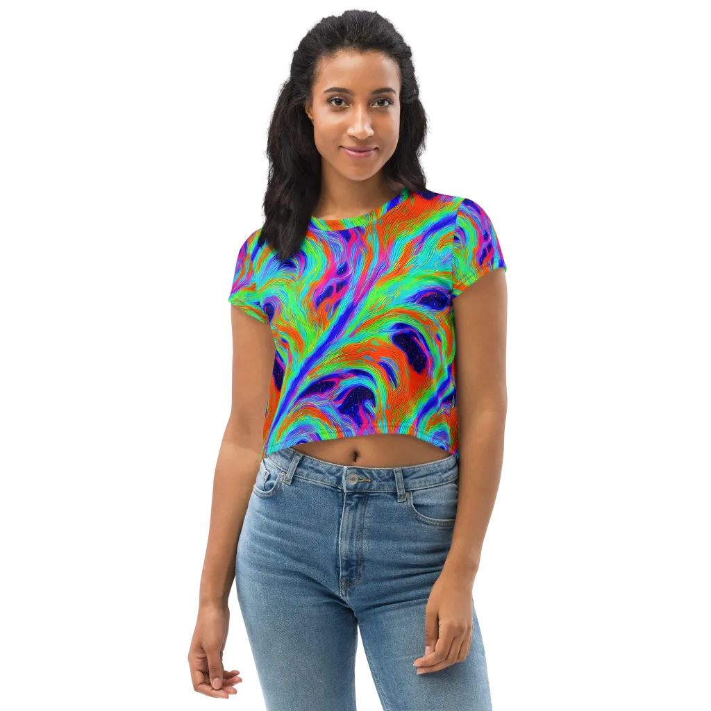 Rainbow Maelstrom on Crop Tee — Front