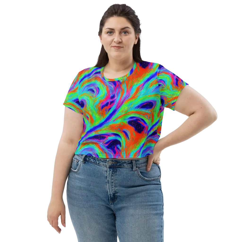 Rainbow Maelstrom on Crop Tee — Front