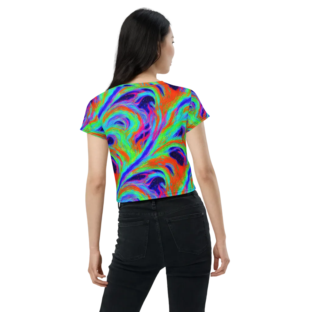 Rainbow Maelstrom on Crop Tee — Back