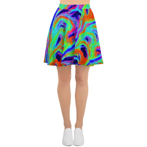 Rainbow Maelstrom on a Skater Skirt