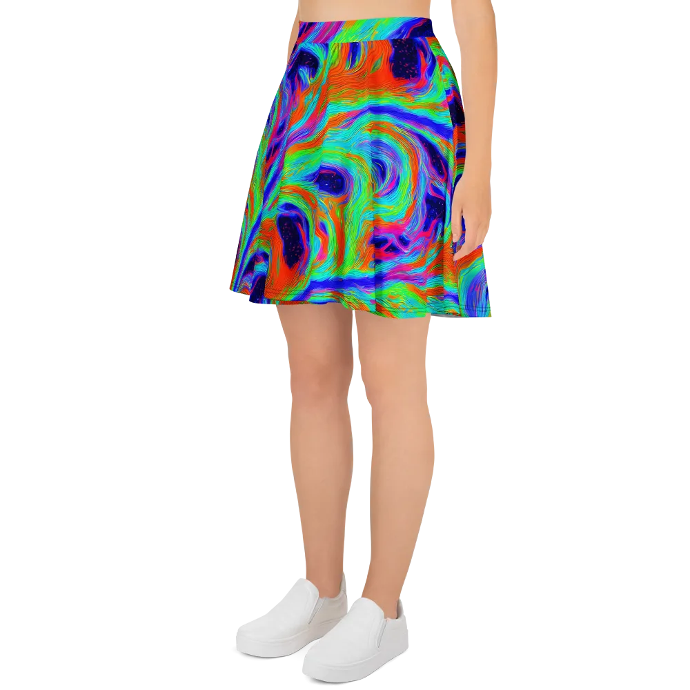 Rainbow Maelstrom on Skater Skirt — Left