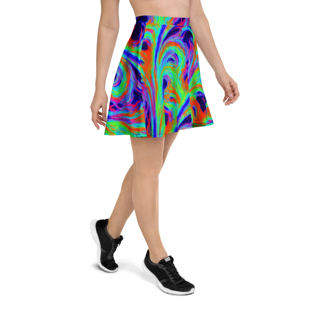 Rainbow Maelstrom on Skater Skirt — Right