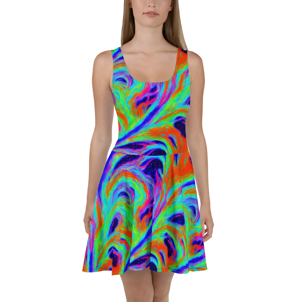 Rainbow Maelstrom on Skater Dress — Front