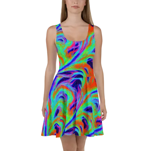 Rainbow Maelstrom on a Skater Dress