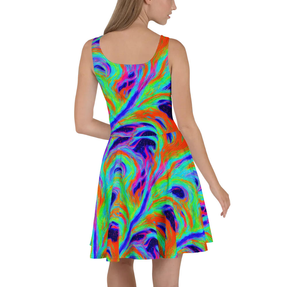Rainbow Maelstrom on Skater Dress — Back