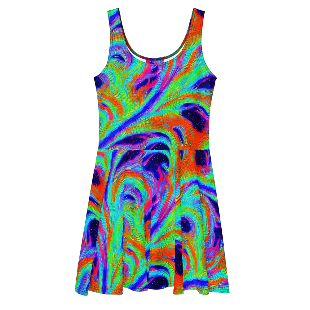 Rainbow Maelstrom on Skater Dress — Front