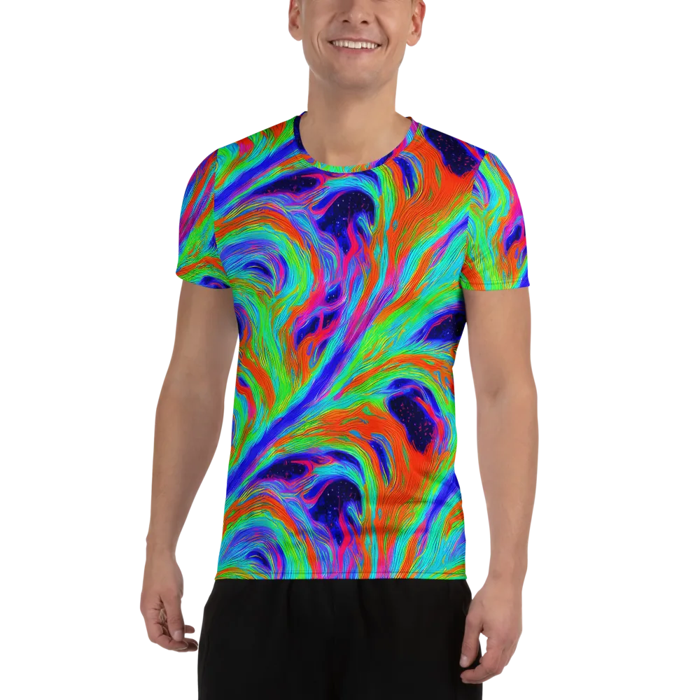 Rainbow Maelstrom on Men's Athletic T-Shirt — Front