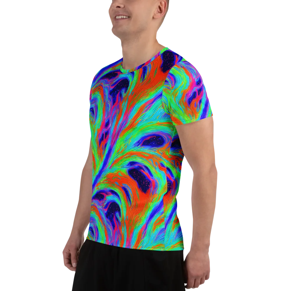 Rainbow Maelstrom on Men's Athletic T-Shirt — Left