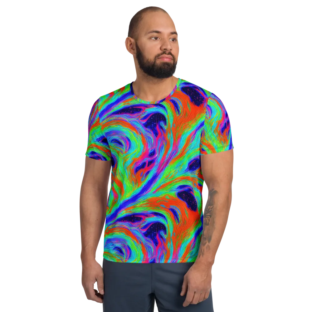 Rainbow Maelstrom on Men's Athletic T-Shirt — Front