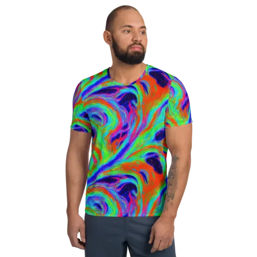 Rainbow Maelstrom on a Men's Athletic T-Shirt
