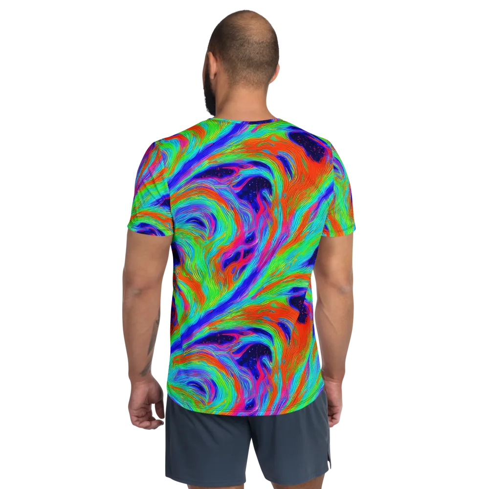 Rainbow Maelstrom on Men's Athletic T-Shirt — Back