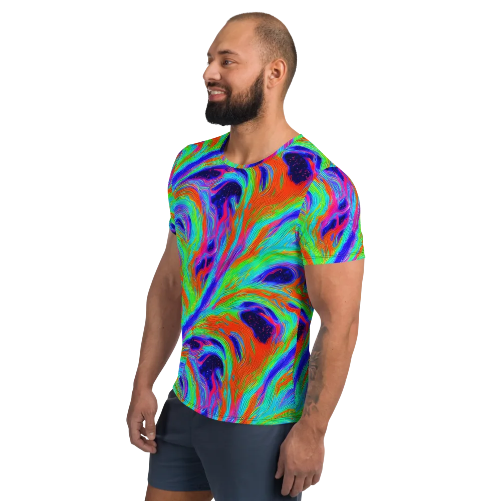 Rainbow Maelstrom on Men's Athletic T-Shirt — Left