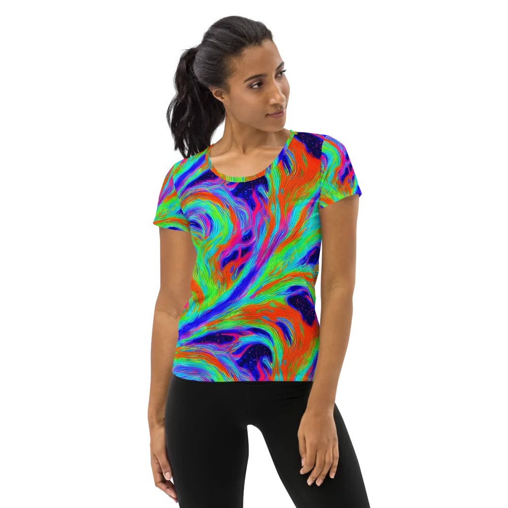 Rainbow Maelstrom on Women's Athletic T-Shirt — Front
