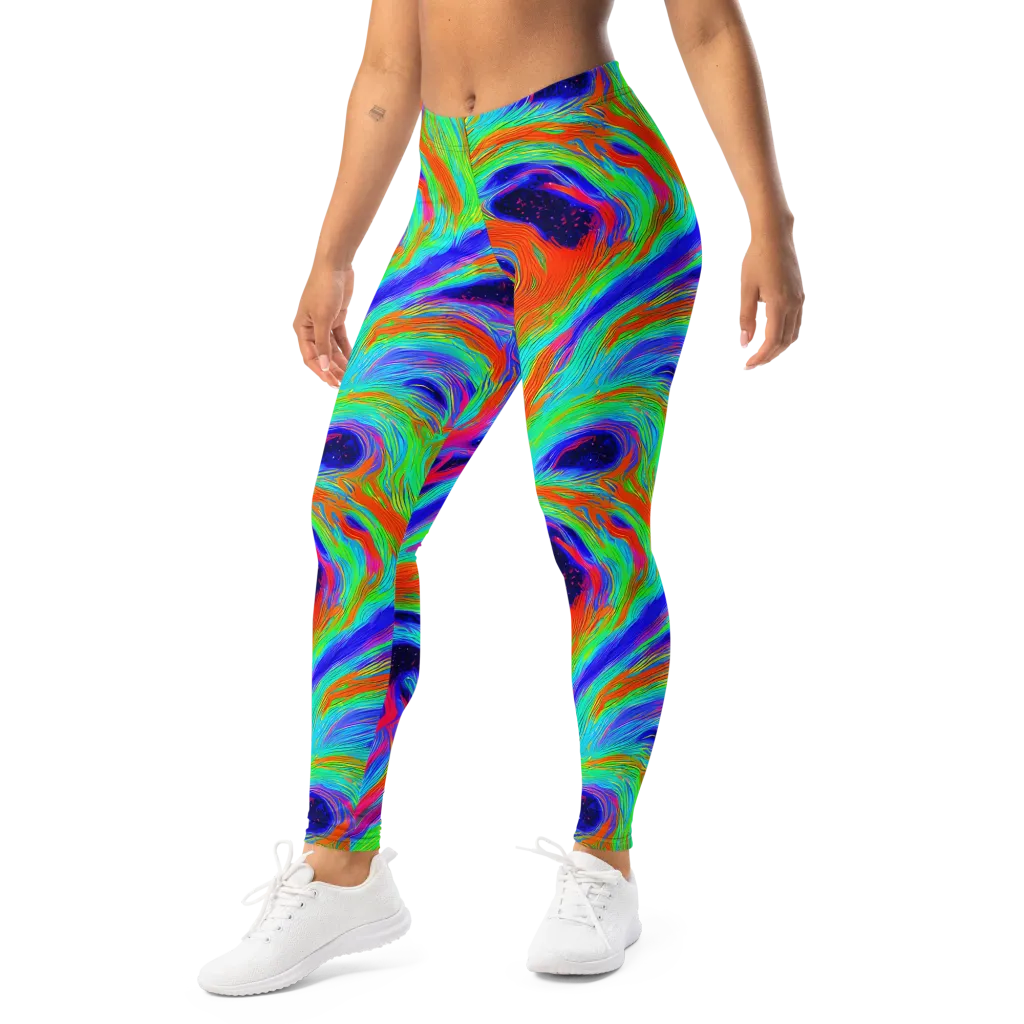 Rainbow Maelstrom on Leggings — Left Front