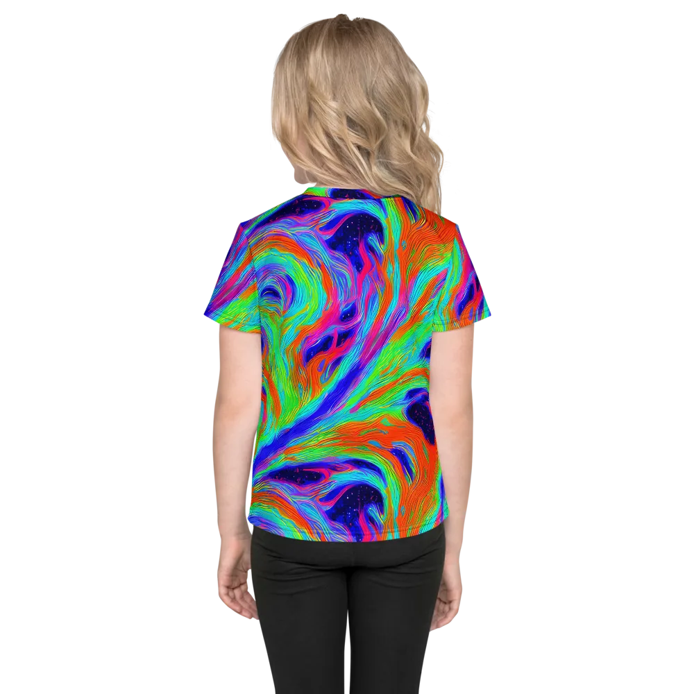 Rainbow Maelstrom on Kids Crew Neck T-Shirt — Back