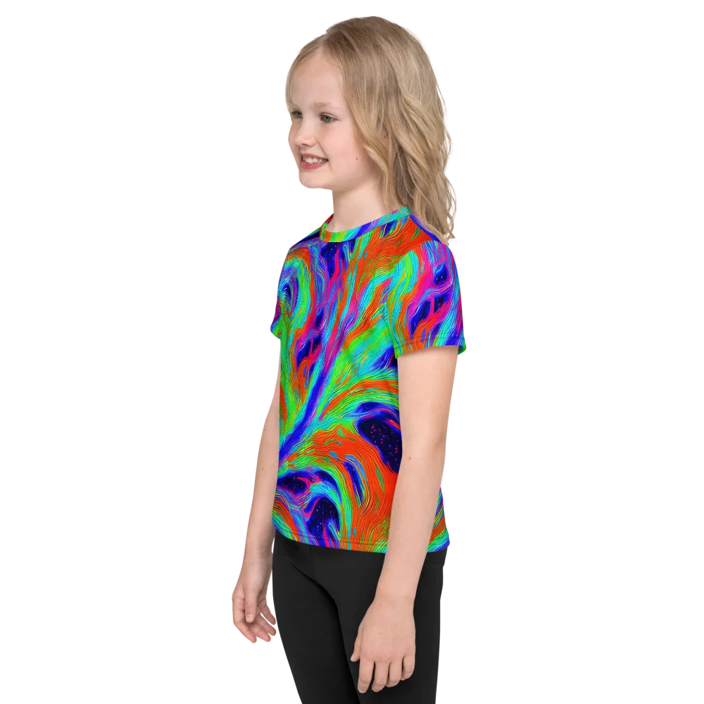 Rainbow Maelstrom on Kids Crew Neck T-Shirt — Left