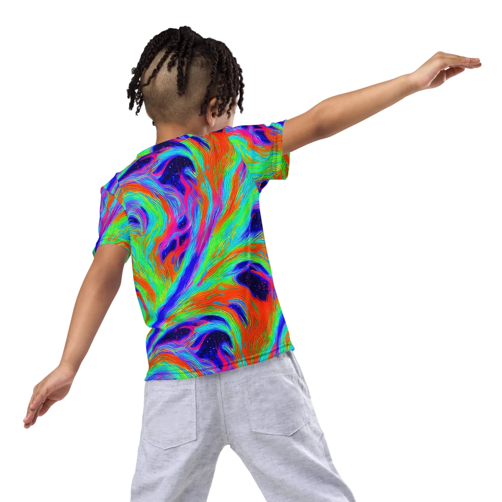 Rainbow Maelstrom on Kids Crew Neck T-Shirt — Back