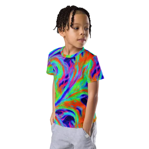 Rainbow Maelstrom on a Kids Crew Neck T-Shirt