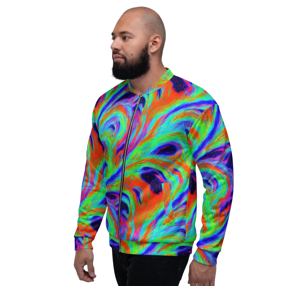 Rainbow Maelstrom on Bomber Jacket — Left