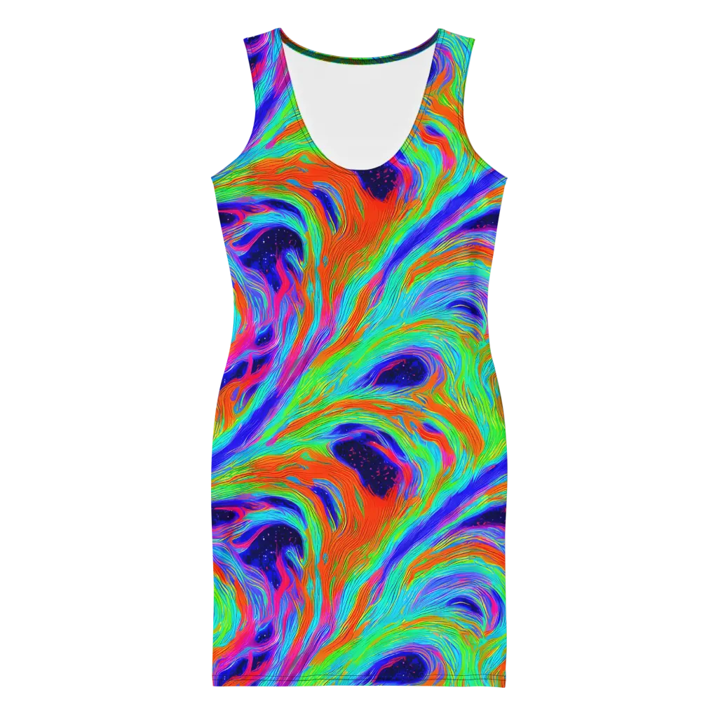 Rainbow Maelstrom on Bodycon Dress — Front
