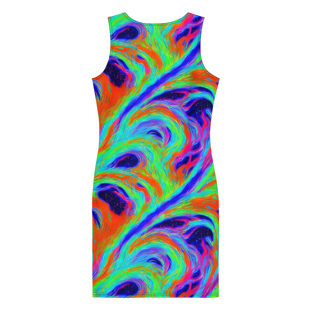 Rainbow Maelstrom on Bodycon Dress — Back