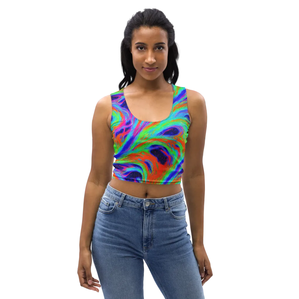 Rainbow Maelstrom on Crop Top — Front