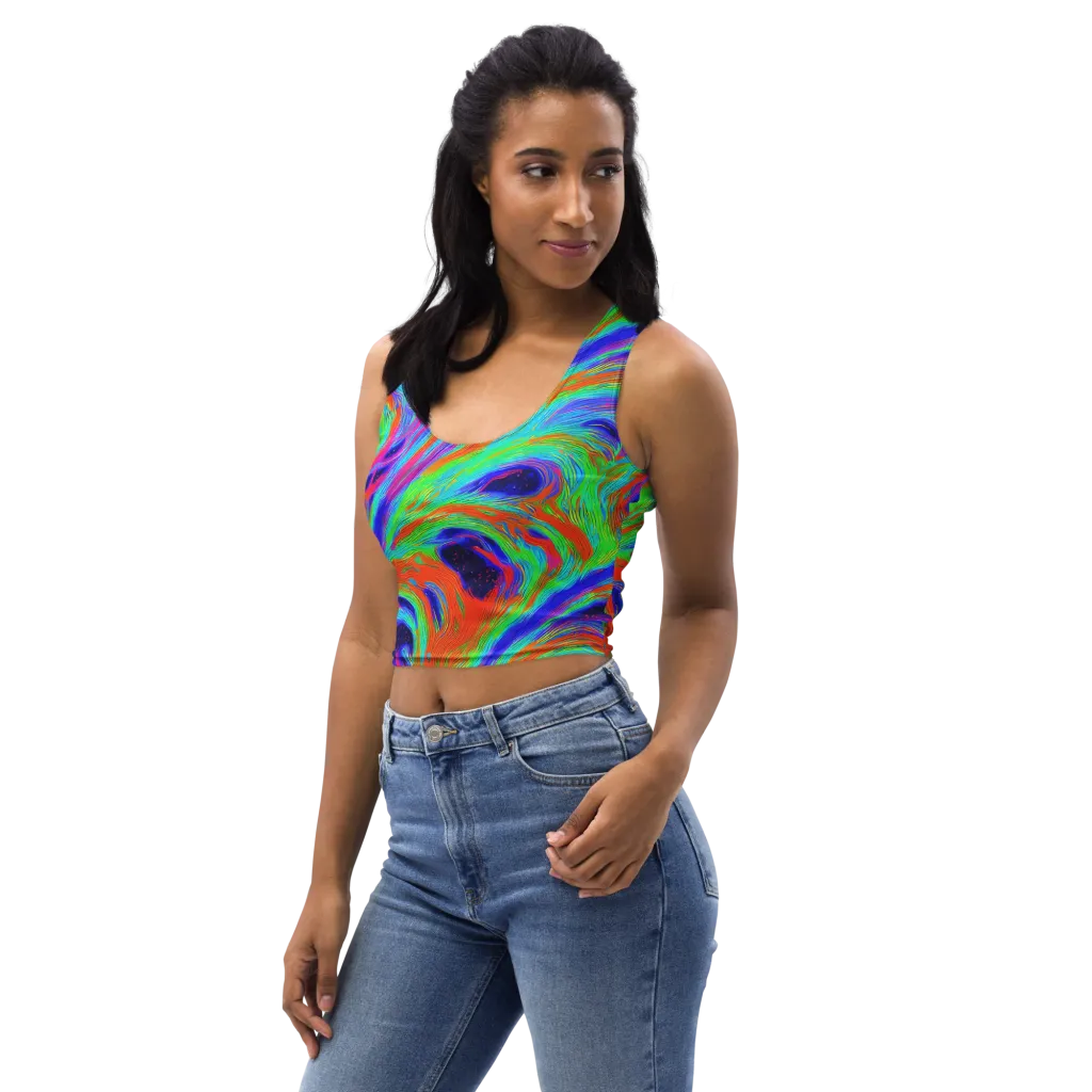 Rainbow Maelstrom on Crop Top — Left Front